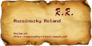 Ruzsinszky Roland névjegykártya