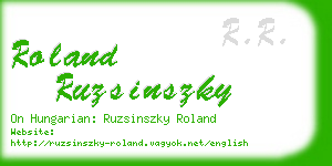 roland ruzsinszky business card